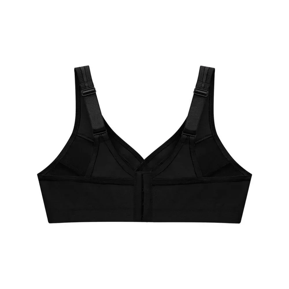 Glamorise Full Figure Plus Size Active Support Bra Wirefree Black 50H